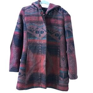 Coffee Shop Aztec Southwestern Trench Jacket - Medium